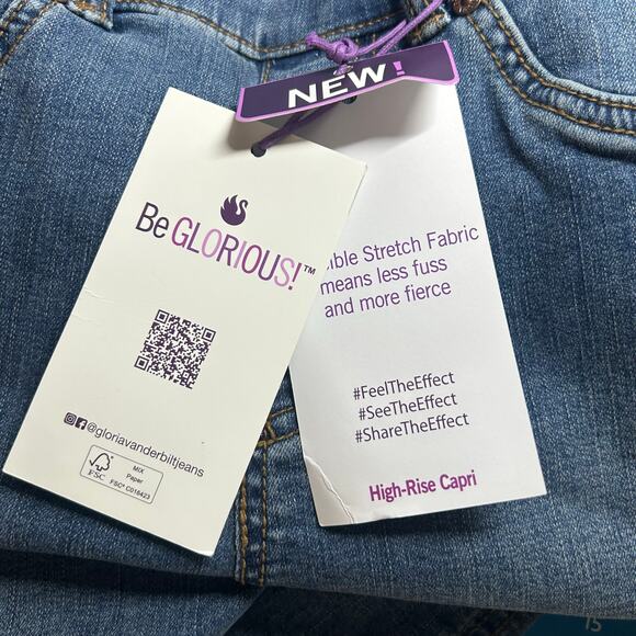 Gloria Vanderbilt Women's Shape Effect High Rise Denim Capri Pants 4 New - Picture 6 of 8